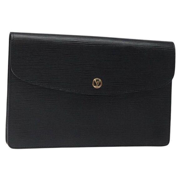 LOUIS VUITTON Epi Montaigne 27 Clutch Bag Black M52652 LV Auth 125396 - Picture 1 of 16